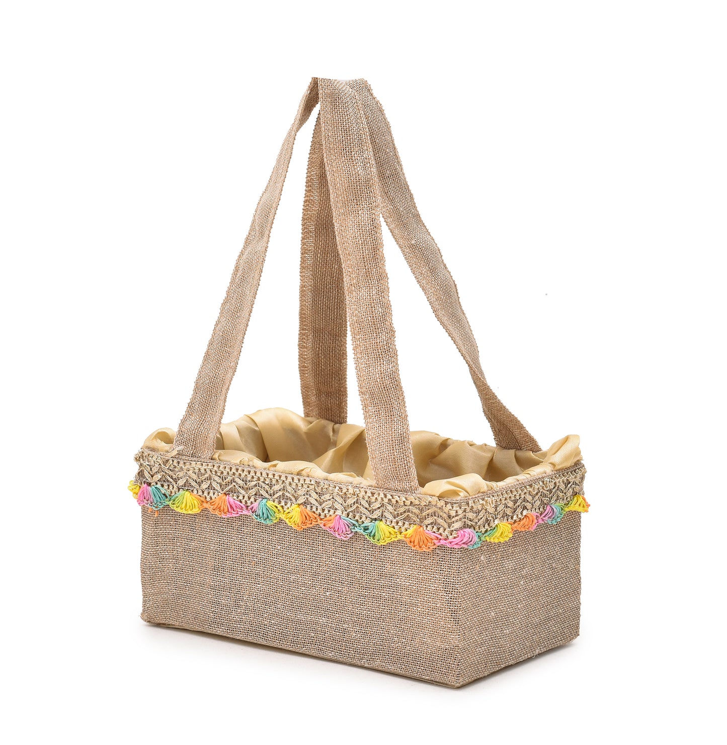 Jute Handle Decorative Basket | Wedding, Return Gift & Hamper Packaging