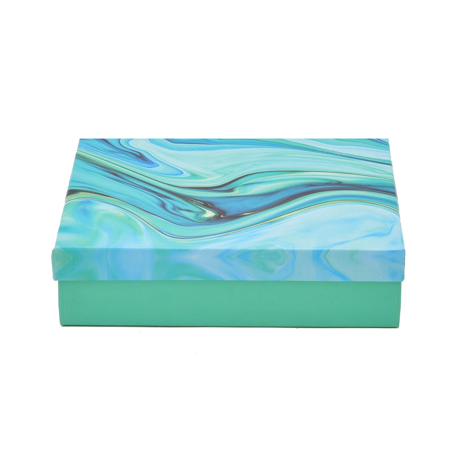 Gift Marble Blue Hamper Box 9.8x8.5x2.5 Inch | Grownex Packaging | Hamper Box