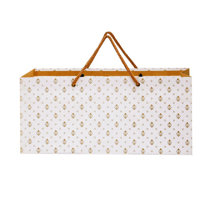 Golden Floral Print Craft Paper Bag 13x8.5x6 inch