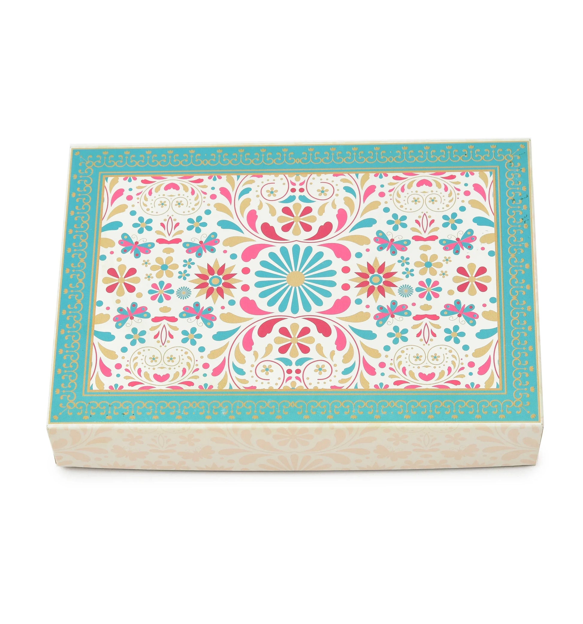 Decorative Floral Laddoo Gift Box - Front View