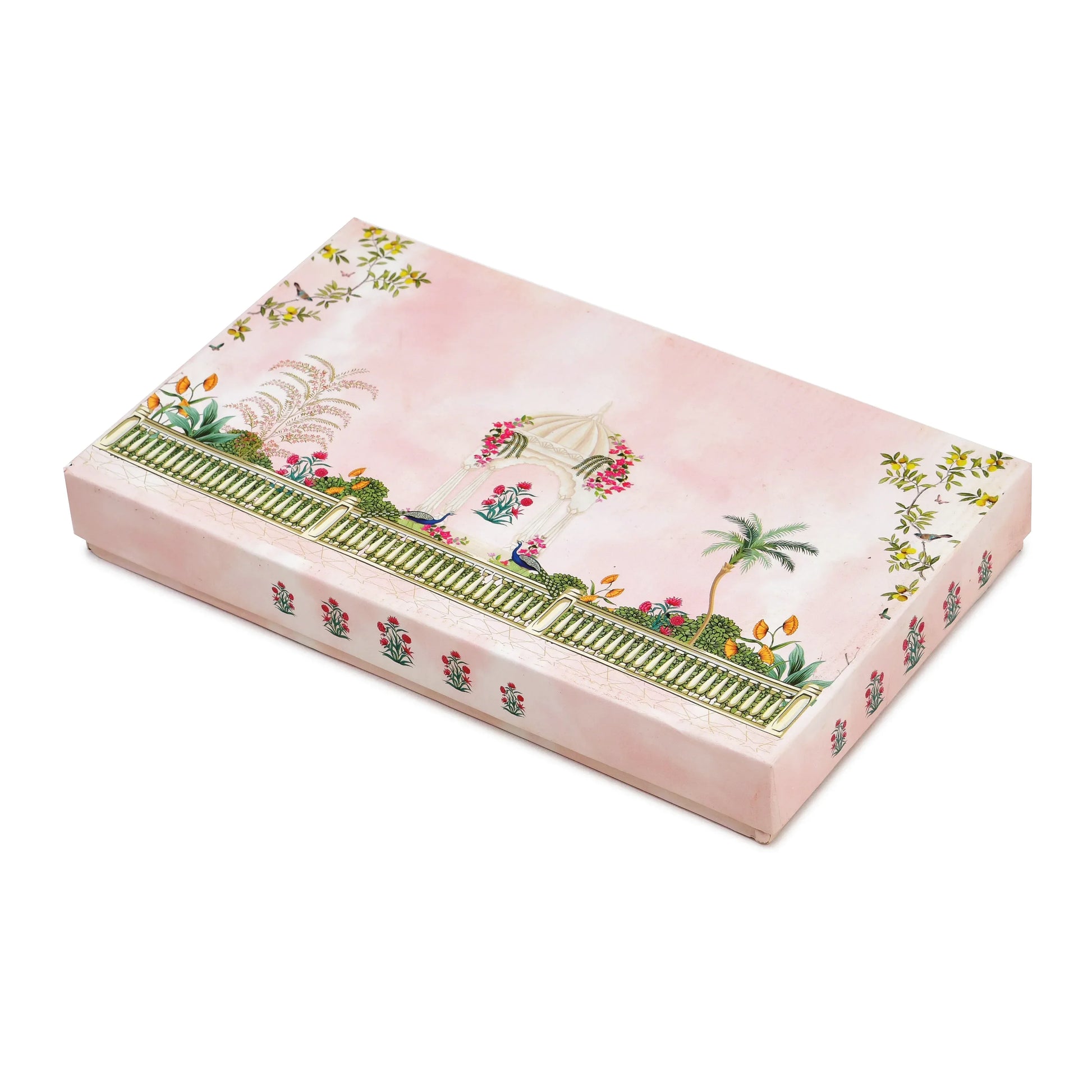 1 Kg Garden Theme Print Premium Sweet Box with 4 Line Plastic Tray | Kappa Board Mithai Box | Grownex Packaging | Sweet Box