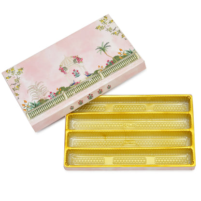 1 Kg Garden Theme Print Premium Sweet Box with 4 Line Plastic Tray | Kappa Board Mithai Box | Grownex Packaging | Sweet Box
