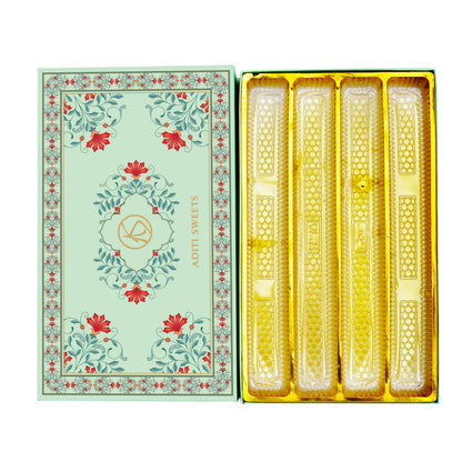 1 kg Sea Green Lotus Print Custom Foil Premium Sweet Box