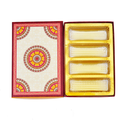 500gm Red Circle Design Premium Sweet Packing Box
