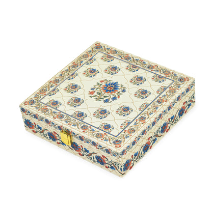 Beige Lotus Blue Wooden Gift Box | Wedding & Festive Celebrations