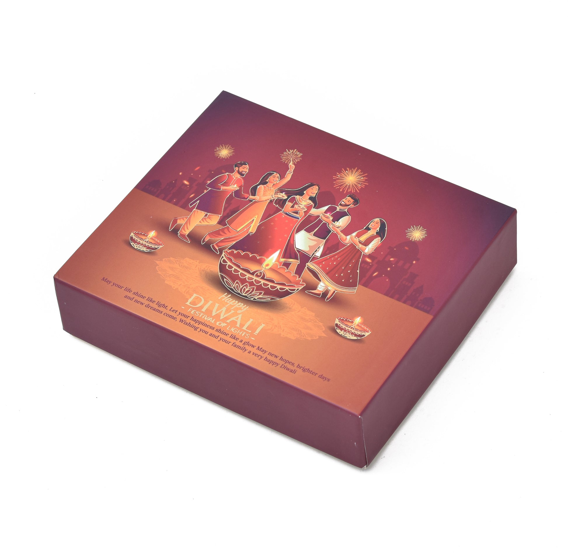 Happy Diwali Festival Gift Box | Group Celebration & Diya Art | Luxury Sweets Packaging | Grownex Packaging | Hamper Box