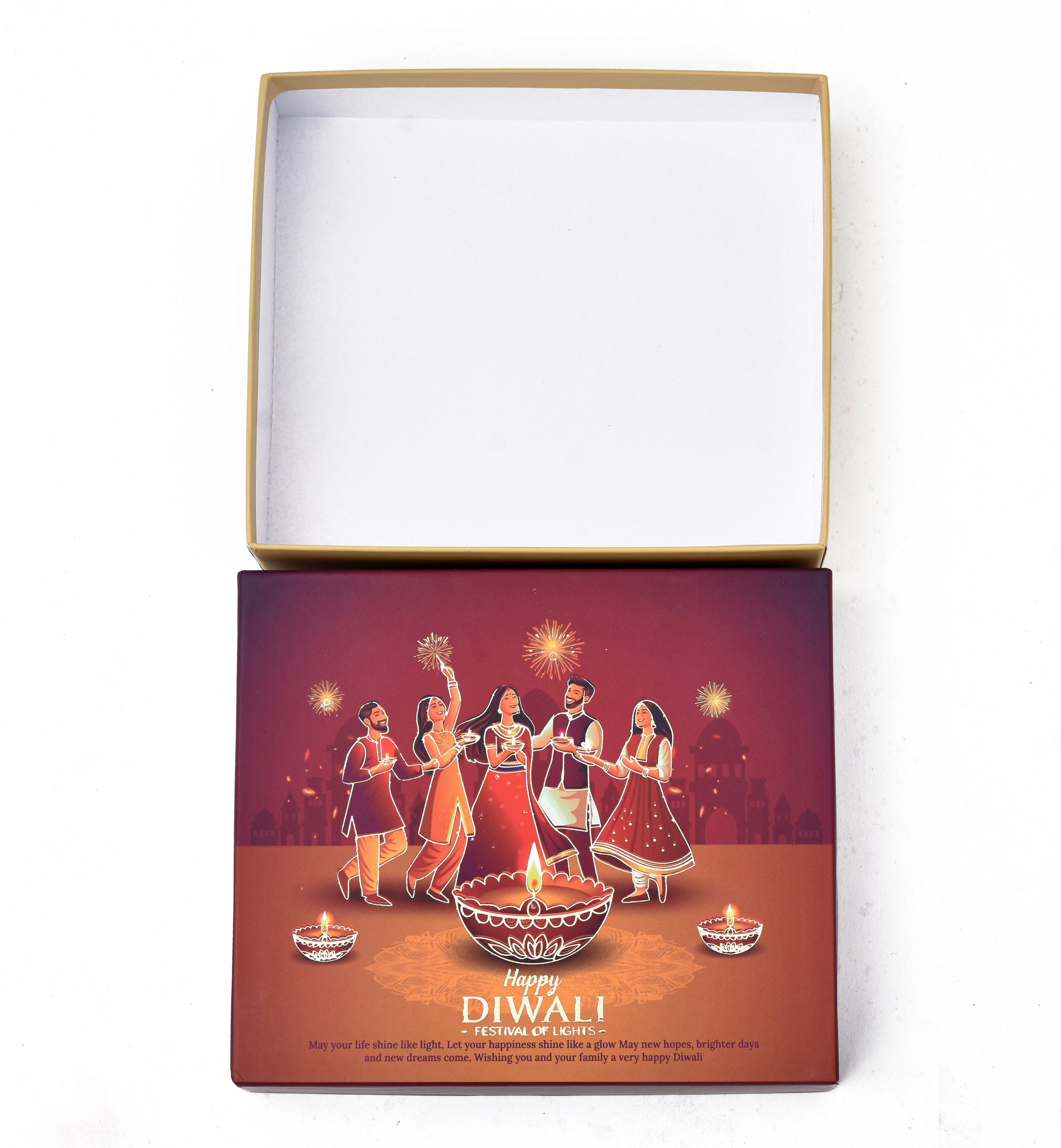 Happy Diwali Festival Gift Box | Group Celebration & Diya Art | Luxury Sweets Packaging | Grownex Packaging | Hamper Box