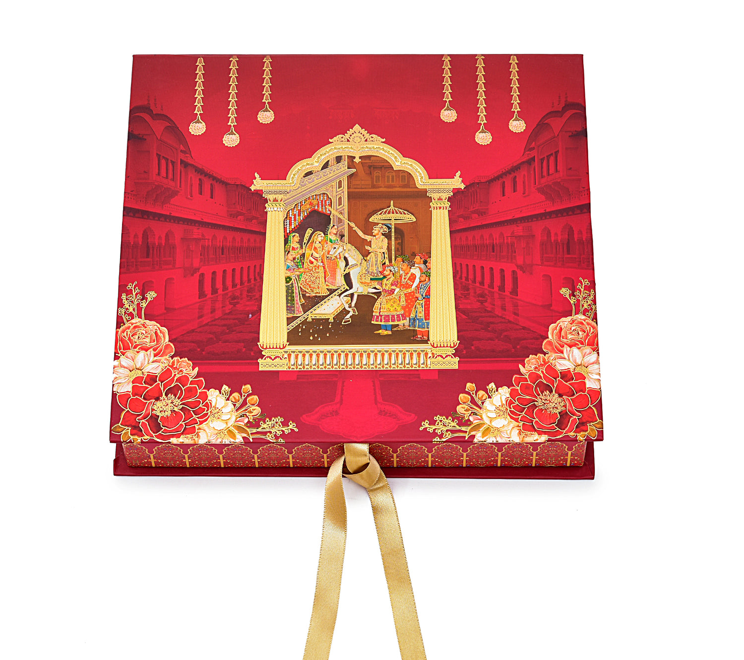 Wedding Theme Red 5 Partitions Lawana Box Book Pattern | Grownex Packaging | Sweet Box