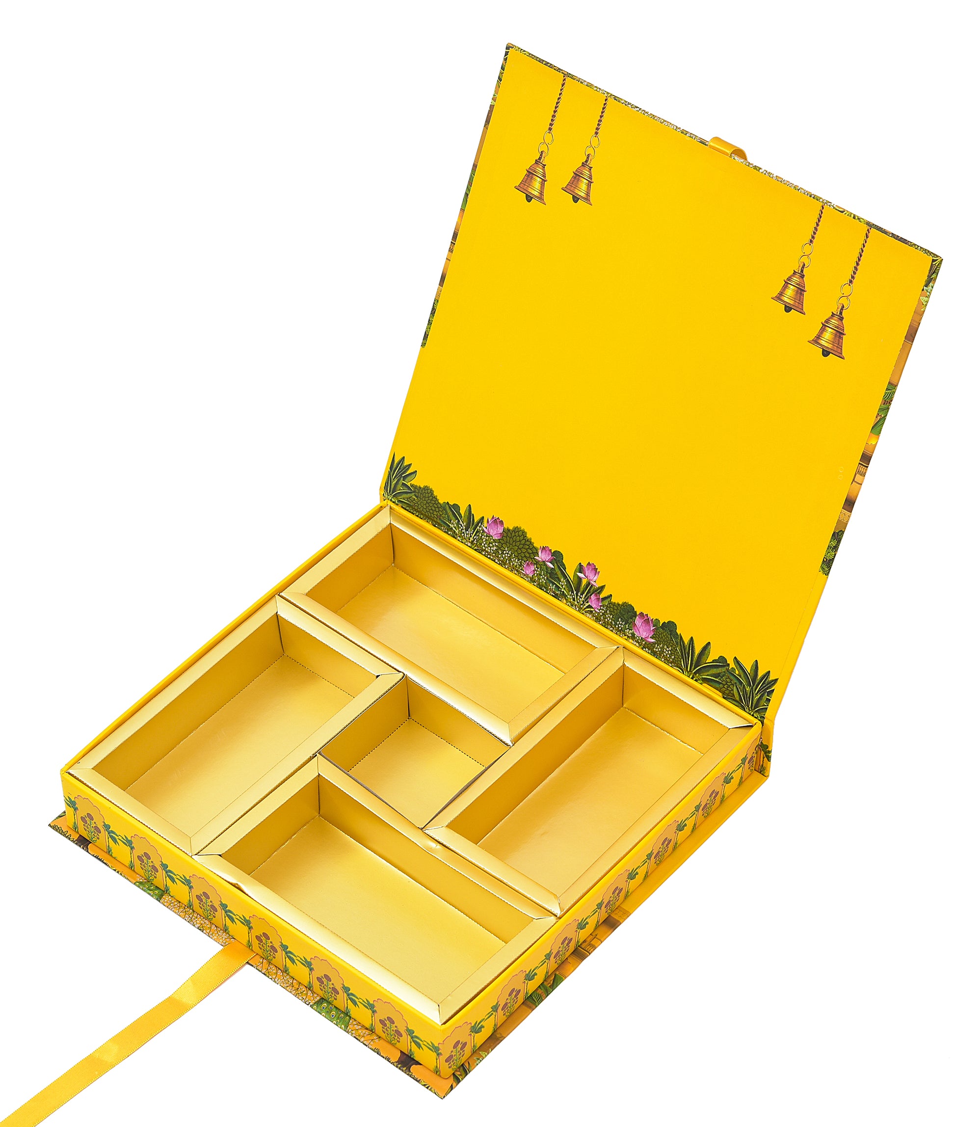 Rajasthani Theme 5 Partitions Lawana Box Book Pattern | Grownex Packaging | Sweet Box