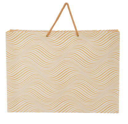 Golden Zebra Print Paper Bag 15.5x3.75x13.5 inch