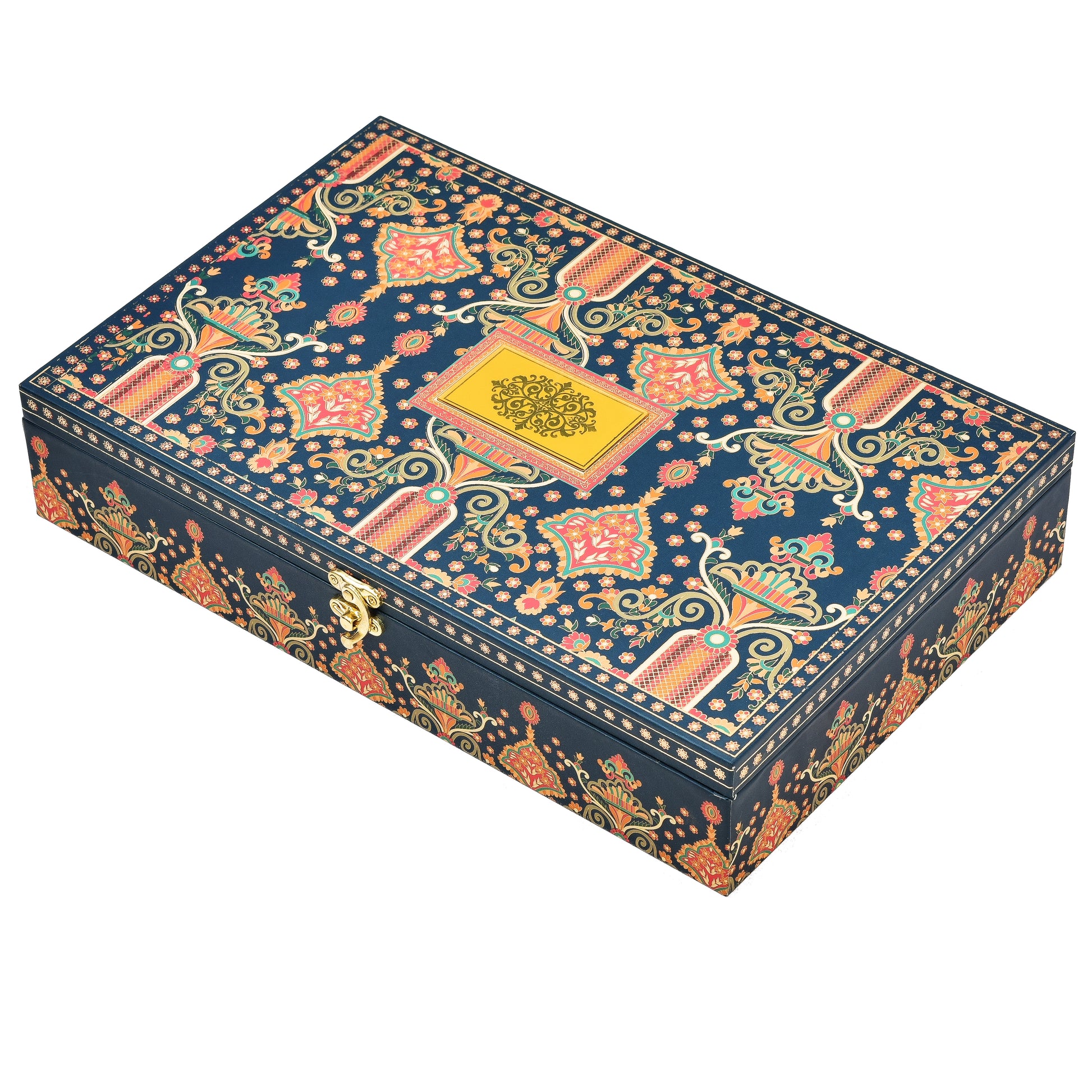 Blue Floral Regal Wooden Box | Grownex Packaging | wooden box