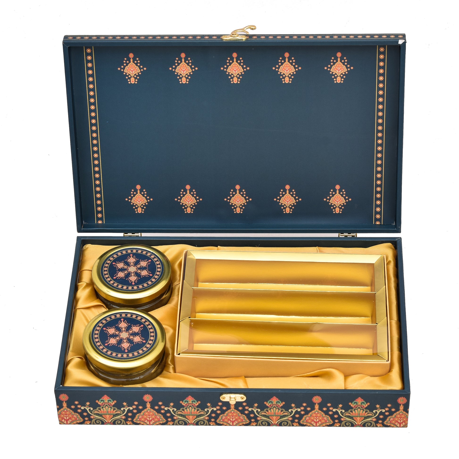 Blue Floral Regal Wooden Box | Grownex Packaging | wooden box