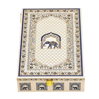 White Royal Elephant Wooden Box | Grownex Packaging | wooden box