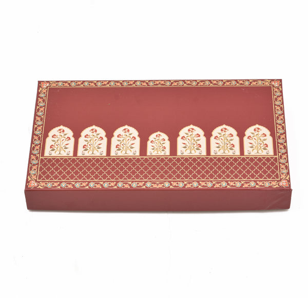 Cherry Red Foil Print 4 Line Sweet Box | 1kg Premium Matte Finish Mithai Gift Box