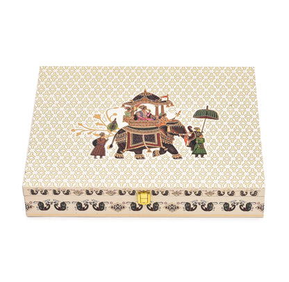 Shahi Sawari Theme Wooden Bhaji Box  | Premium Shagun & Wedding Gift Box