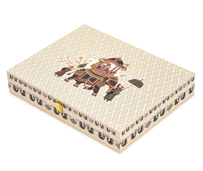 Shahi Sawari Theme Wooden Bhaji Box  | Premium Shagun & Wedding Gift Box