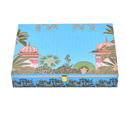 Mor Mahal Theme Wooden Bhaji Box  | Premium Shagun & Wedding Gift Box