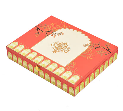 Floral Haven Theme Wooden Bhaji Box  | Premium Shagun & Wedding Gift Box