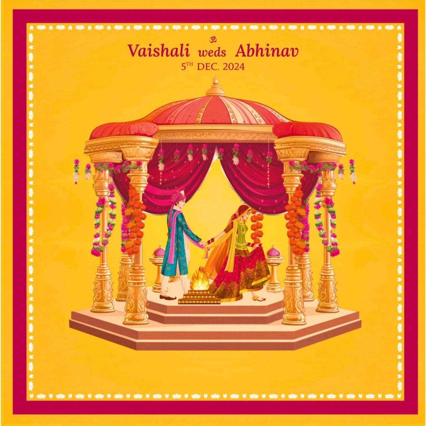 Wedding Theme Custom 5 Partitions Lawana Box Lid Pattern | Grownex Packaging | Sweet Box