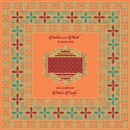Custom Golden Foil Orange 5 Partitions Lawana Box Lid Pattern | Grownex Packaging | Sweet Box