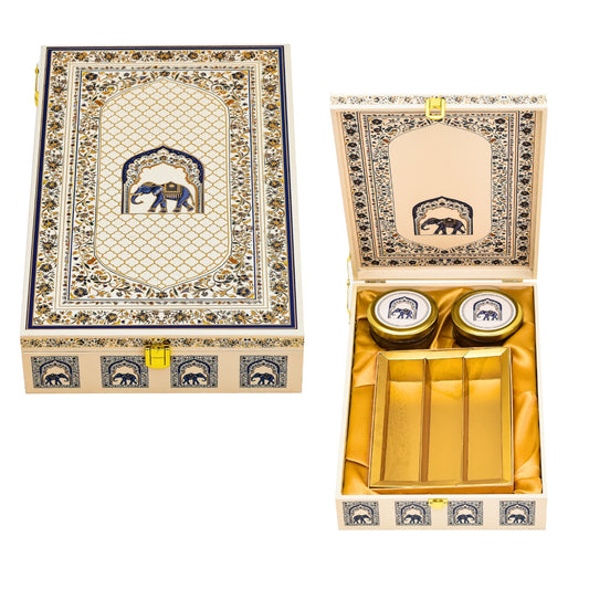 White Royal Elephant Wooden Box | Grownex Packaging | wooden box