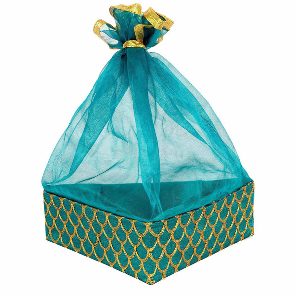 Green Triangle MDF Hamper Basket - Front View | Grownex Packaging