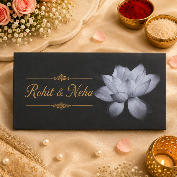 Personalised Blue Lotus Matte Envelope 18.42x8.89 cm