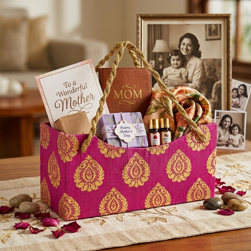 Handmade Rani Pink Designer Basket | Premium Festive Gift Basket