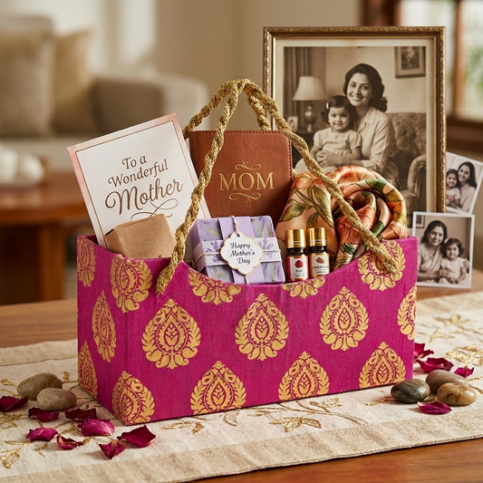 Handmade Rani Pink Designer Basket | Premium Festive Gift Basket