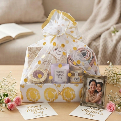 Royal White Hamper Basket for Festive Gifting and Return Gifts