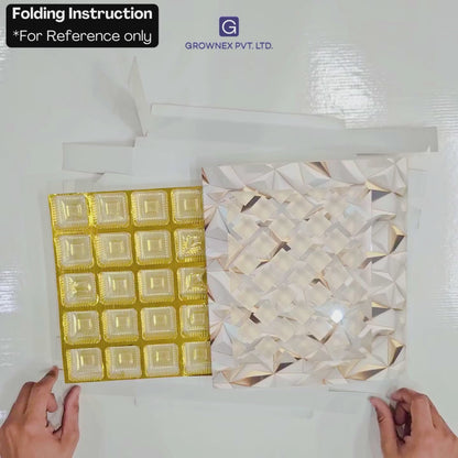 20 Cavity Folding Chocolates Packing Box - Diamond Pink