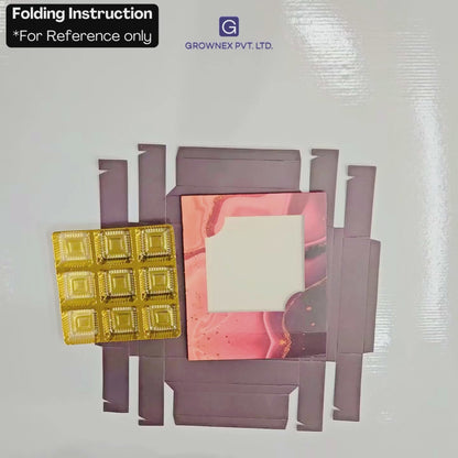 9 Cavity Folding Chocolates Packing Box - Red Marble