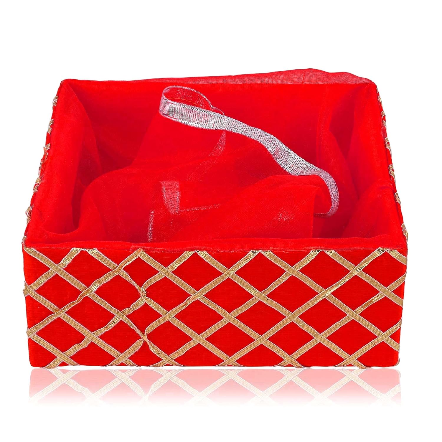 Square Lace Red Basket | Grownex Packaging | Basket & Tray